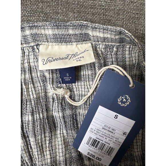 Universal Threads Womens Gray Plaid Smocked Crop Blouse Square Neck Size S - Picture 5 of 7